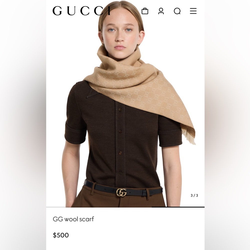 Gucci Tan Wool Scarf